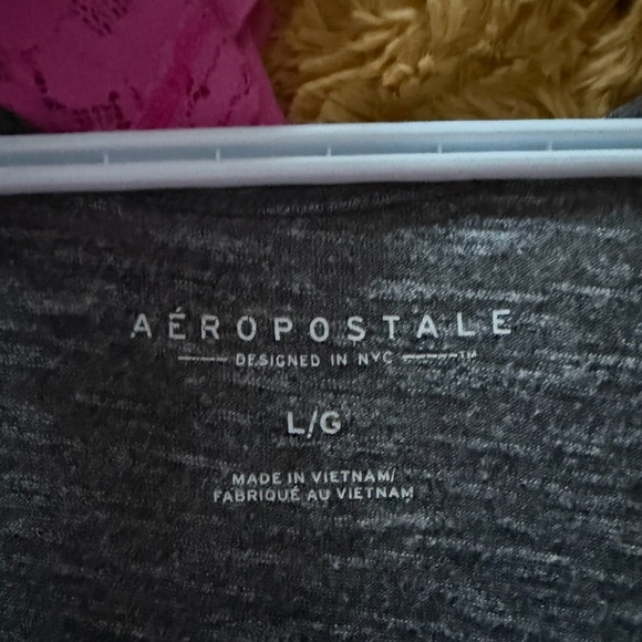 Aeropostale Charcoal Cropped Tank Top with Neon Pink Lettering - Picture 3 of 3